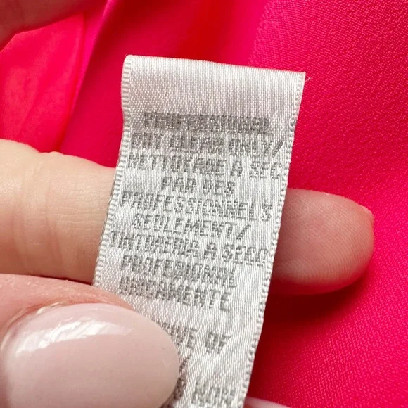 THEIA Hot Pink Spaghetti Strap High-Low Flowy Hem Midi Dress Size 2‎ - Picture 12 of 14